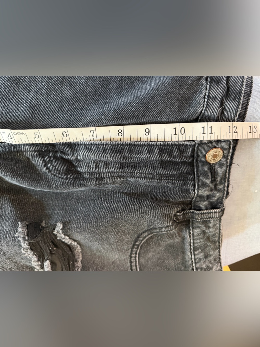 Distressed Black High Rise Jeans - Ripped Straight Leg - Picture 8 of 9